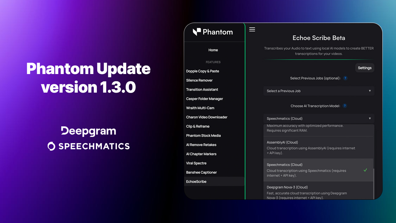 Adobe Premiere Pro Plugin v1.3.0 Update: All Range Markers, Deepgram AI & 49 Languages